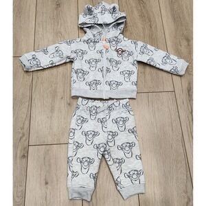 Disney Tigger Print Hoodie Sweatpants Outfit Jumping Bean Baby 9 Months
